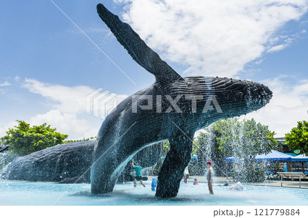 View of the Whale Water Square at the National Museum of Marine Biology and Aquarium in Kenting National Park of Pingtung, Taiwan. View of the Whale Water Square at the National Museum of Marine Biology and Aquarium in Kenting National Park of Pingtung, Taiwan. 121779884