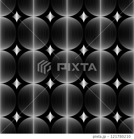 Seamless pattern with circles and diamonds on black background. Seamless pattern with circles and diamonds on black background. 121780210