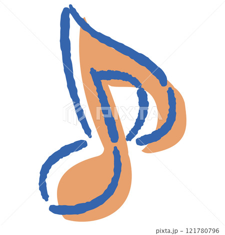 音符マークの手描きイラスト 121780796