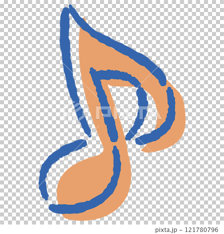 音符マークの手描きイラスト 121780796