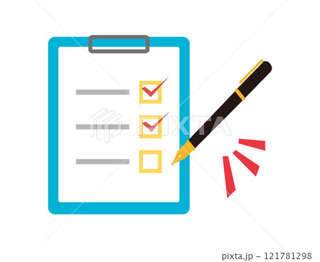 シンプルなクリップボードのイラスト　ファイル　バインダー 121781298