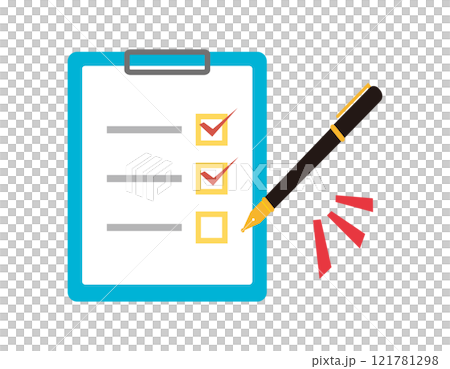 シンプルなクリップボードのイラスト　ファイル　バインダー 121781298