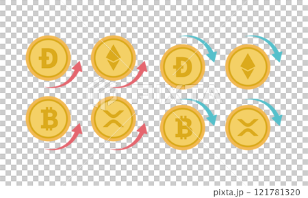Cryptocurrency Increase/Decrease Cryptocurrency Increase/Decrease 121781320