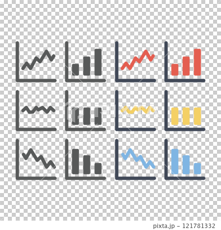 様々なグラフのイメージ 121781332