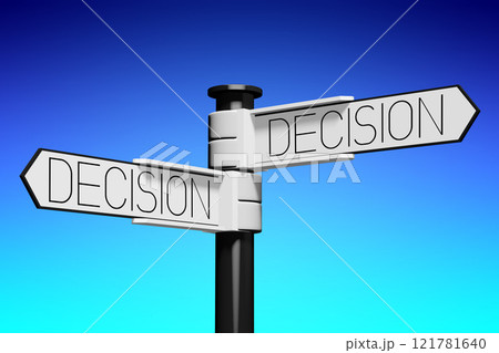3D illustration/ 3D rendering - crossroads concept - decision 121781640