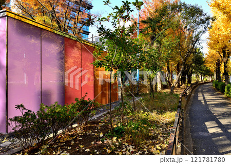 渋谷区 代々木深町小公園トイレ 秋の風景 渋谷区 代々木深町小公園トイレ 秋の風景 121781780