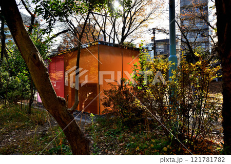 渋谷区 代々木深町小公園トイレ 秋の風景 渋谷区 代々木深町小公園トイレ 秋の風景 121781782