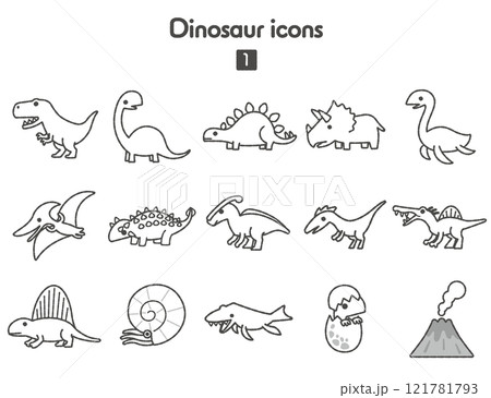 恐竜のアイコン集 121781793