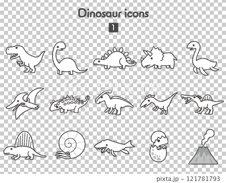 恐竜のアイコン集 121781793