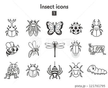昆虫のアイコン集 121781795