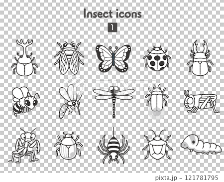 昆虫のアイコン集 121781795