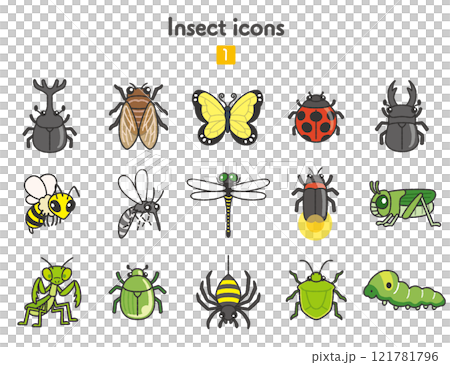 Insect icon collection Insect icon collection 121781796
