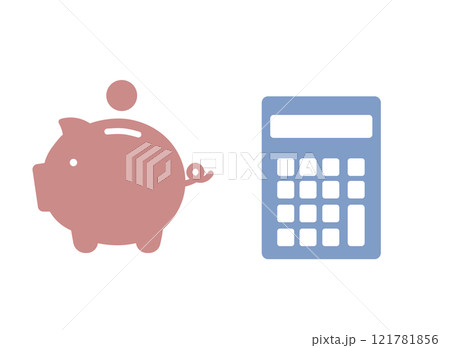 電卓　貯金箱　アイコン 121781856