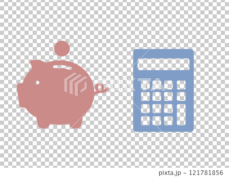 電卓　貯金箱　アイコン 121781856