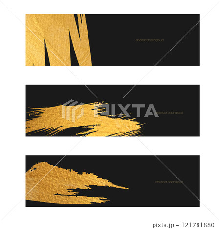 Gold brush stroke element with black background vector. Abstract art acrylic painting texture Gold brush stroke element with black background vector. Abstract art acrylic painting texture 121781880