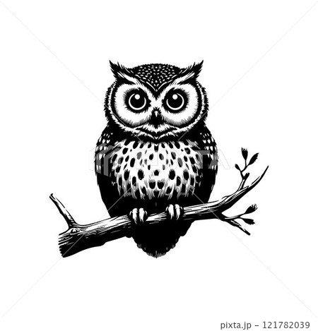 Owl silhouette icon vector art illustration design 121782039