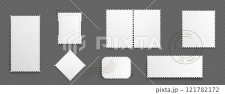 Postcard stamp frame collection 121782172