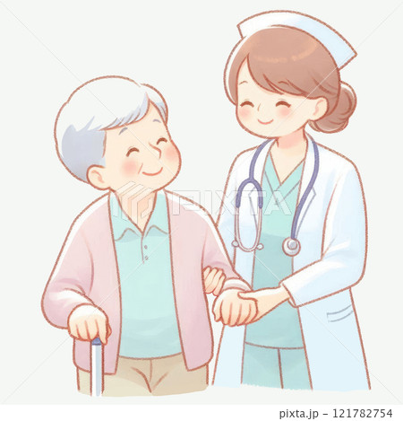 smiling nursing help mature elderly woman smiling nursing help mature elderly woman 121782754
