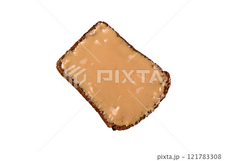 Sandwiches with toast bread, peanut butter and raspberry or strawberry jam Sandwiches with toast bread, peanut butter and raspberry or strawberry jam 121783308