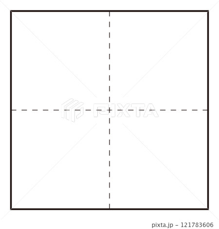 白黒の文字練習用マス目枠 121783606