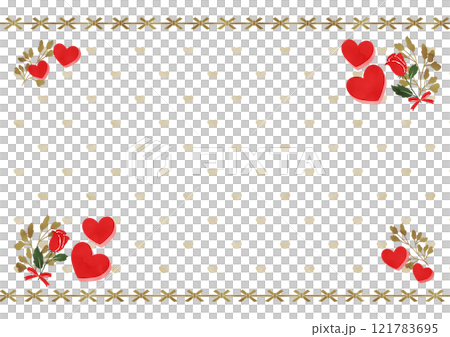 Rose and heart frame (beige) Rose and heart frame (beige) 121783695
