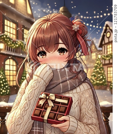 プレゼントを渡す女性 121783709