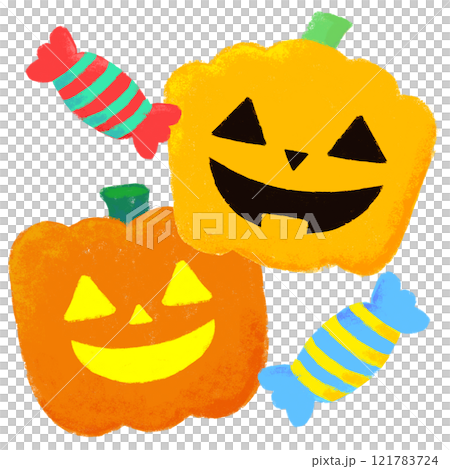 クレヨンタッチ 挿し絵イラスト ハロウィンイメージ クレヨンタッチ 挿し絵イラスト ハロウィンイメージ 121783724