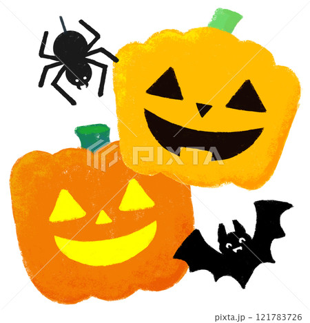 クレヨンタッチ　挿し絵イラスト　ハロウィンイメージ 121783726