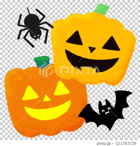 クレヨンタッチ　挿し絵イラスト　ハロウィンイメージ 121783726