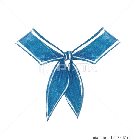 Sailor collar, blue stripes watercolor hand painted illustration isolated on white. Navy design element. High quality art perfect for cards, banners, invitations, guides, stationary and books 121783759
