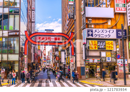 日本の東京都市景観 1月。昼間も賑わう新宿の歌舞伎町などを望む。新たな時代に光あれ＝令和7年1月8日 121783934