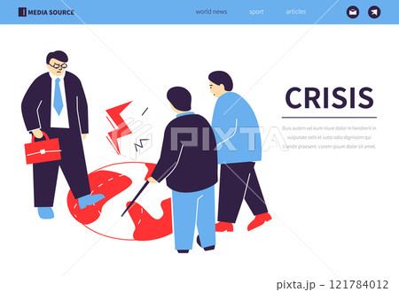 World crisis - colorful flat design style banner World crisis - colorful flat design style banner 121784012