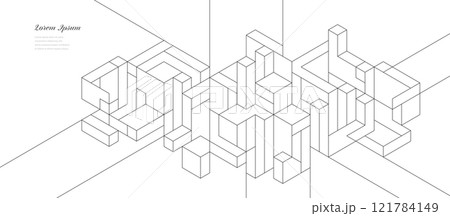 幾何学 抽象 建築 テクノロジー ビジネス 背景 121784149