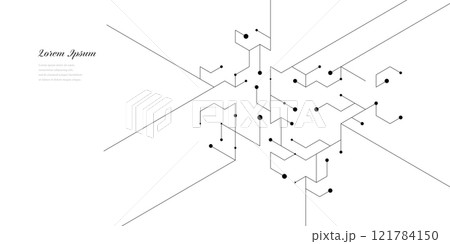 幾何学 抽象 六角形 回路 科学 テクノロジー 背景 121784150