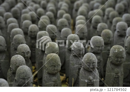 Statues of Ksitigarbha bodhisattva Jizo at Hasedera Temple, Kamakura, Kanagawa, Japan. Statues of Ksitigarbha bodhisattva Jizo at Hasedera Temple, Kamakura, Kanagawa, Japan. 121784502