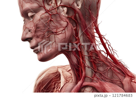 血管を強調した人体のイラスト 121784683
