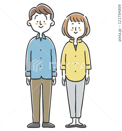 男性と女性 父と母 ベクター 男性と女性 父と母 ベクター 121784809