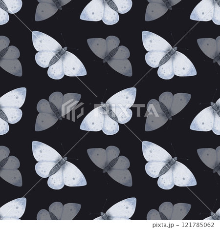 Seamless pattern Watercolor blue butterfly Seamless pattern Watercolor blue butterfly 121785062