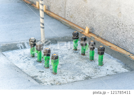 アンカーボルト　柱脚　鉄骨工事管理　検査　位置　高さ　余長　本数　材質確認 121785411