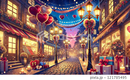 バレンタインデーの都市部 バレンタインデーの都市部 121785495