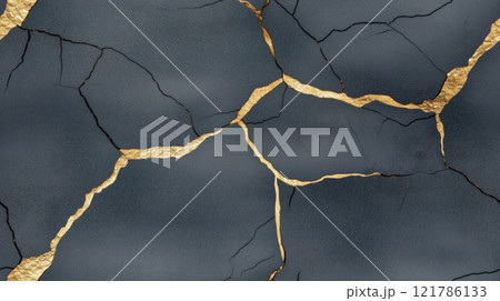Golden cracks repairing black marble surface, showing resilience and beauty. Seamless black and golde marble pattern Golden cracks repairing black marble surface, showing resilience and beauty. Seamless black and golde marble pattern 121786133