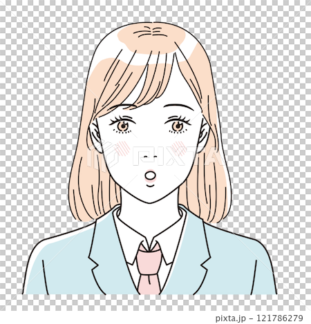 Beauty: Illustration of the upper body of a refreshing female student in uniform Beauty: Illustration of the upper body of a refreshing female student in uniform 121786279