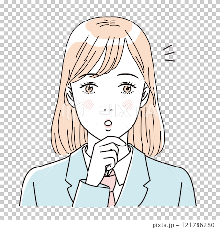 Beauty: Illustration of the upper body of a refreshing female student in uniform Beauty: Illustration of the upper body of a refreshing female student in uniform 121786280