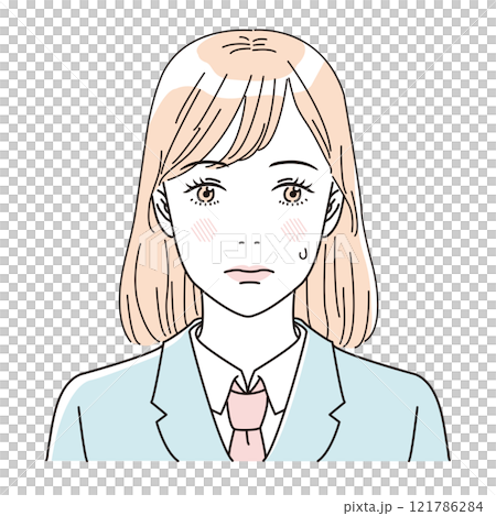 Beauty: Illustration of the upper body of a refreshing female student in uniform 121786284