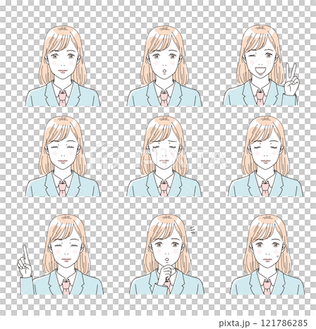 Beauty: Illustration of the upper body of a refreshing female student in uniform 121786285