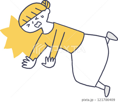 転びそうになる女性単色 転びそうになる女性単色 121786409