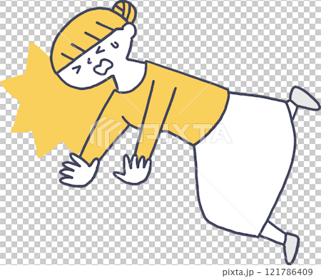 転びそうになる女性単色 転びそうになる女性単色 121786409