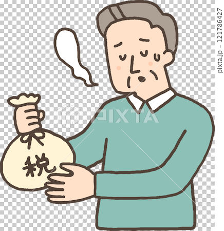 一位老人嘆了口氣繳稅 121786427