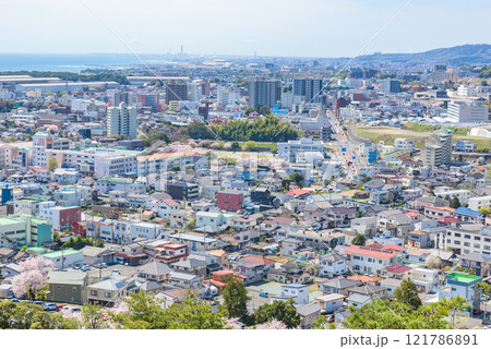 茨城県日立市　パノラマ風景 121786891