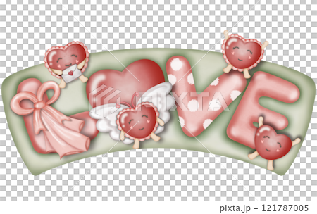 Handwritten note with the words "Love" and a red heart symbol and envelope love on sign green wooden background Handwritten note with the words "Love" and a red heart symbol and envelope love on sign green wooden background 121787005